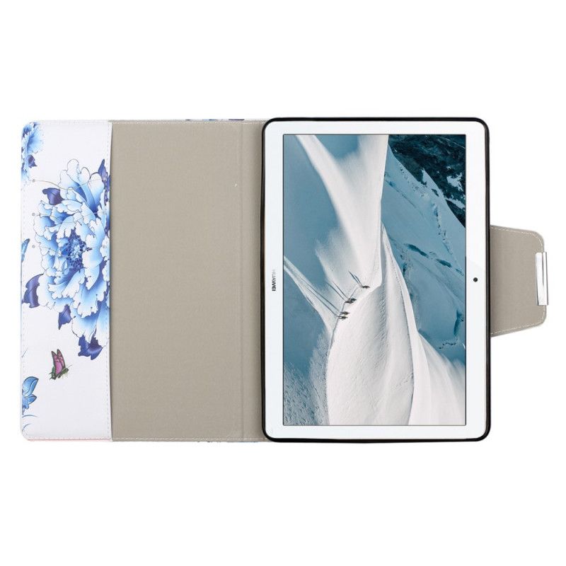 Bescherming Hoesje Huawei MediaPad T3 10 Donkerblauw Groen Ultieme Bloemen