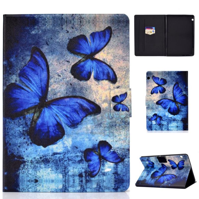 Flip Case Leren Huawei MediaPad T3 10 Blauwe Vlinders