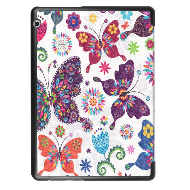 Smart Case Huawei MediaPad T3 10 Retro Vlinders En Bloemen