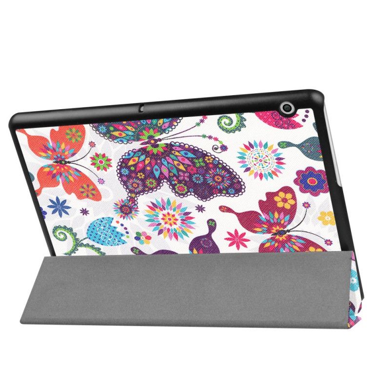 Smart Case Huawei MediaPad T3 10 Retro Vlinders En Bloemen