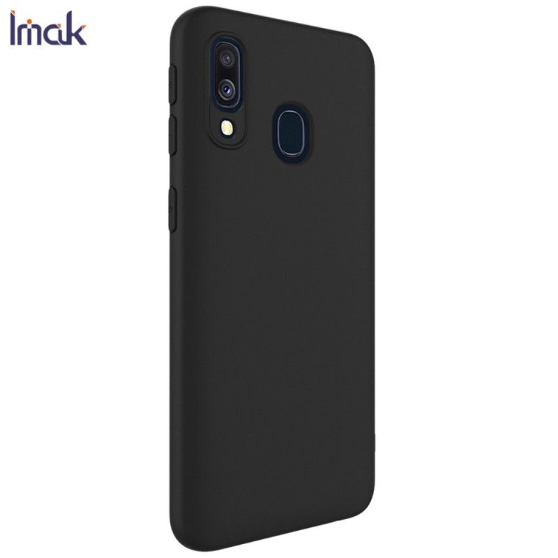 Case Hoesje Samsung Galaxy A40 Donkerblauw Zwart Telefoonhoesje Frosted Imak