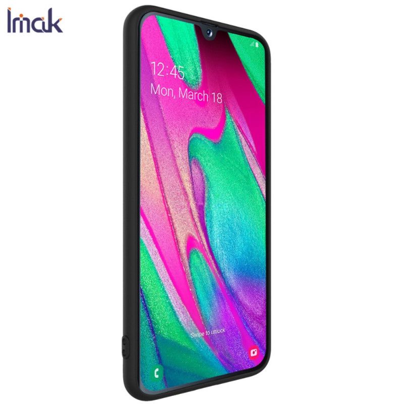 Case Hoesje Samsung Galaxy A40 Donkerblauw Zwart Telefoonhoesje Frosted Imak