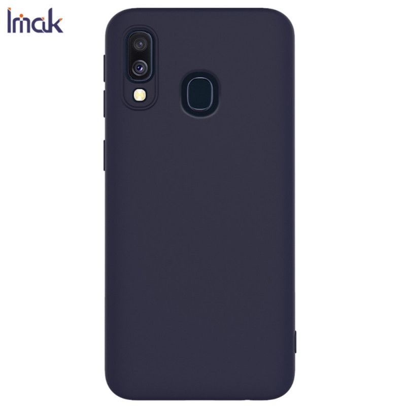 Case Hoesje Samsung Galaxy A40 Donkerblauw Zwart Telefoonhoesje Frosted Imak