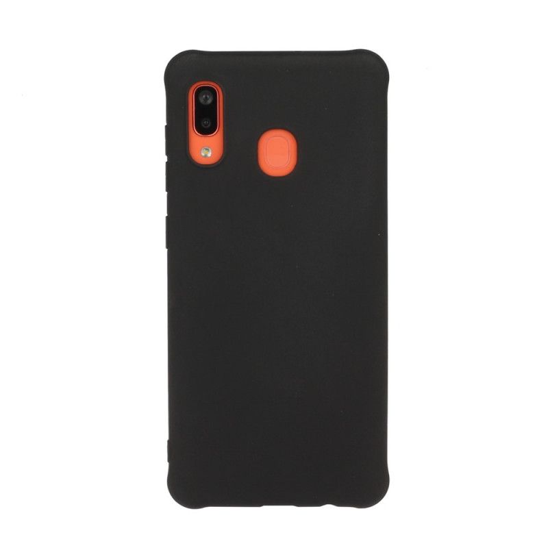 Case Hoesje Samsung Galaxy A40 Rood Zwart Telefoonhoesje Matte Siliconen In Effen Kleur