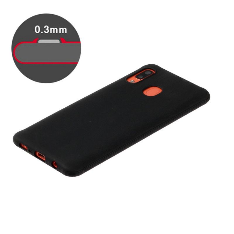 Case Hoesje Samsung Galaxy A40 Rood Zwart Telefoonhoesje Matte Siliconen In Effen Kleur