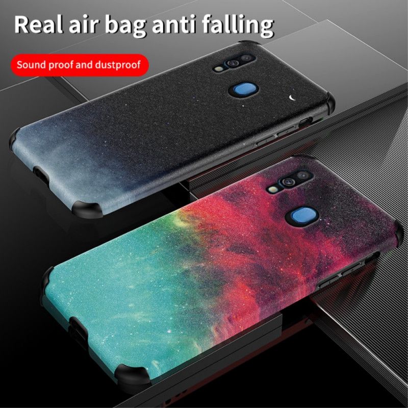 Case Hoesje Samsung Galaxy A40 Rood Zwart Telefoonhoesje Siliconen En Astraal Leereffect