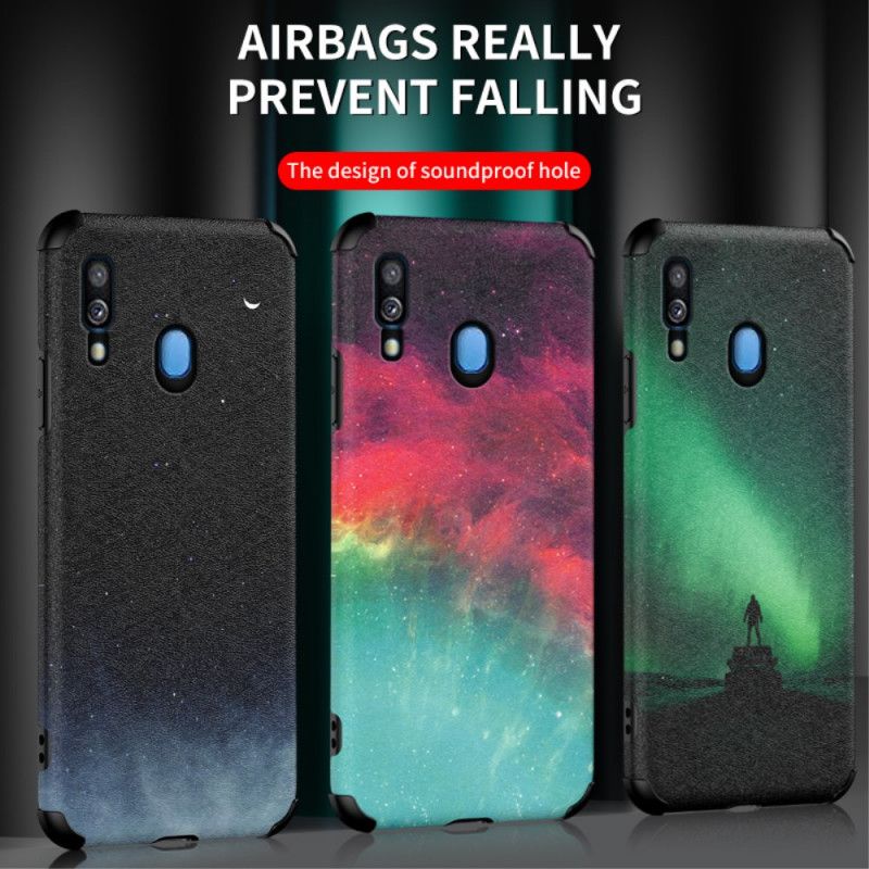 Case Hoesje Samsung Galaxy A40 Rood Zwart Telefoonhoesje Siliconen En Astraal Leereffect