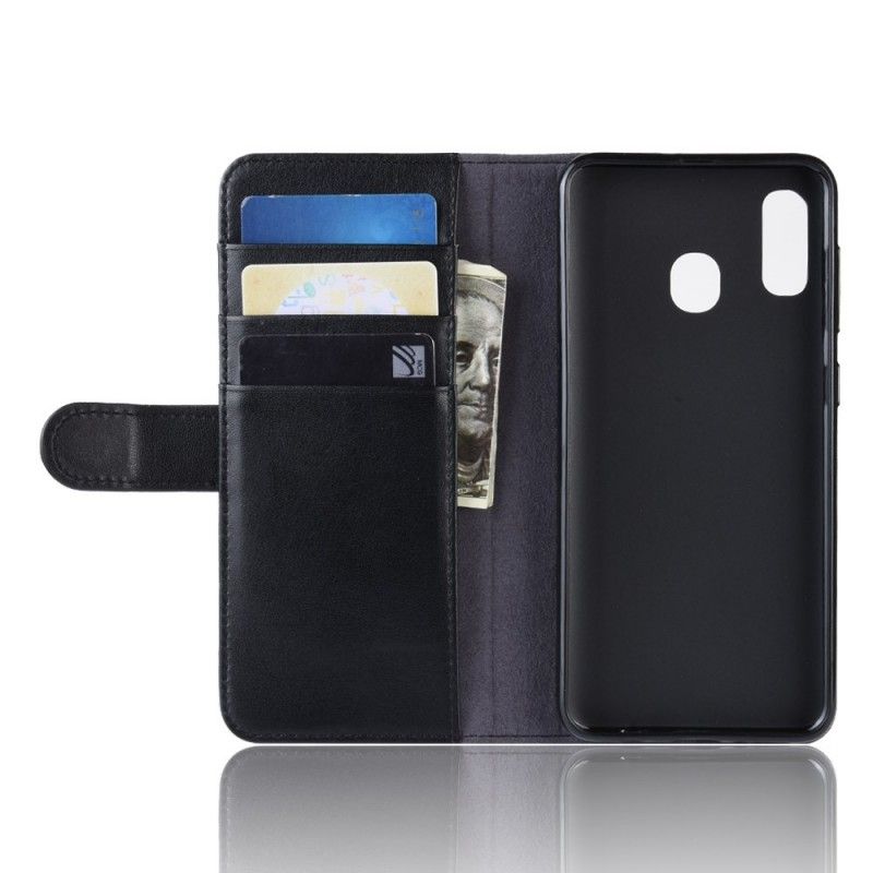 Cover Folio-hoesje Samsung Galaxy A40 Bruin Zwart Telefoonhoesje Splitleer