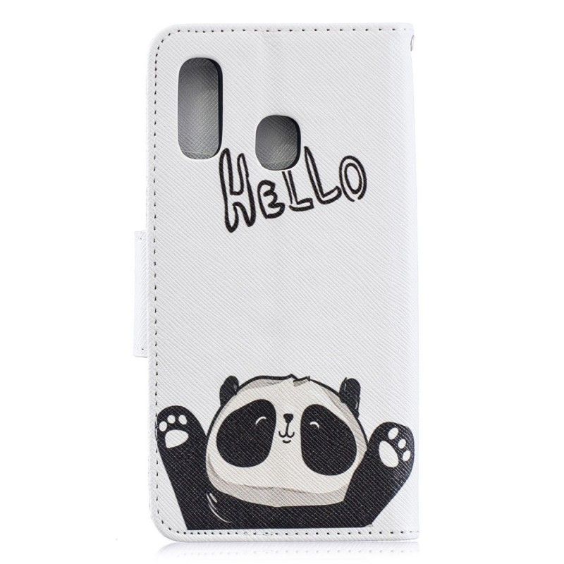 Cover Folio-hoesje Samsung Galaxy A40 Telefoonhoesje Hallo Panda
