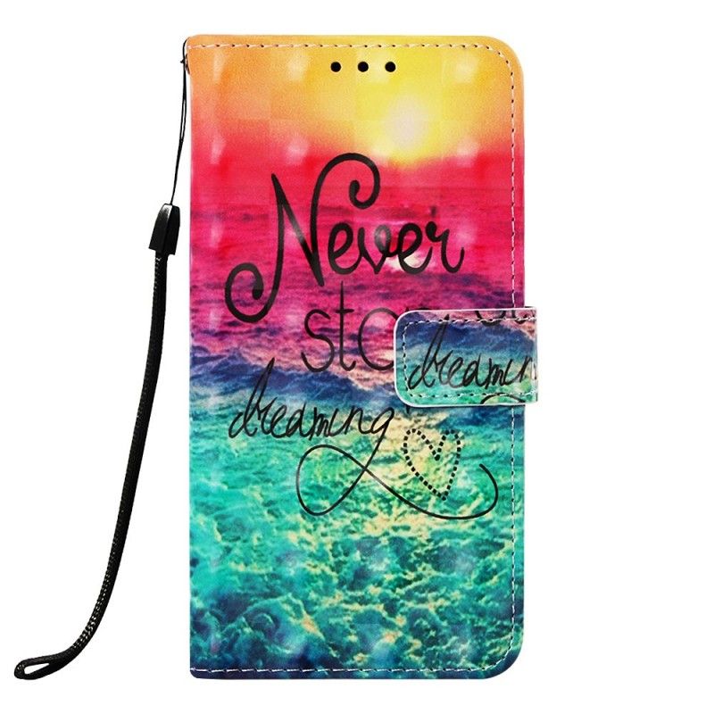 Cover Folio-hoesje Samsung Galaxy A40 Telefoonhoesje Stop Nooit Met Dromen