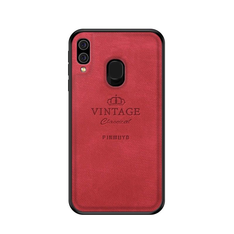 Cover Hoesje Samsung Galaxy A40 Grijs Zwart Telefoonhoesje Eervolle Vintage