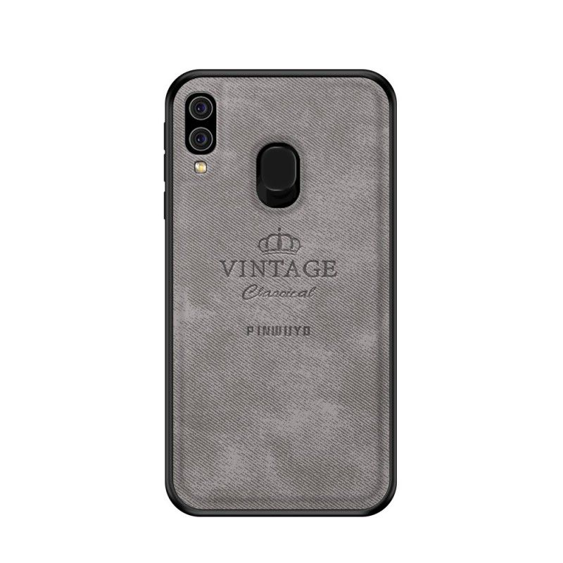 Cover Hoesje Samsung Galaxy A40 Grijs Zwart Telefoonhoesje Eervolle Vintage