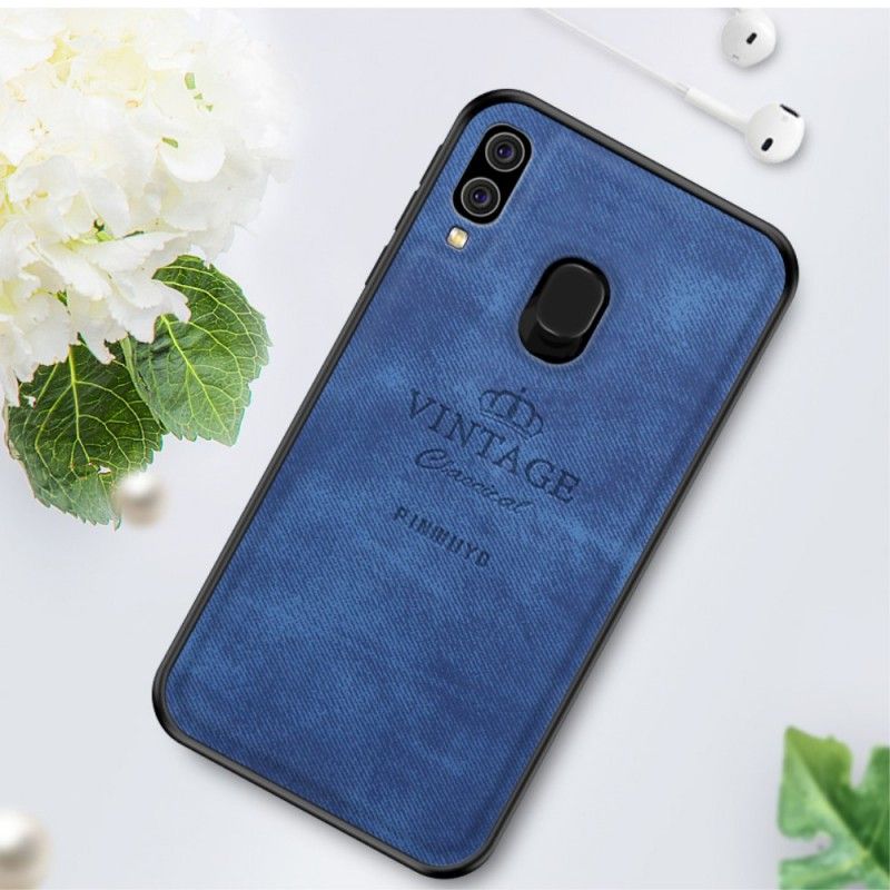 Cover Hoesje Samsung Galaxy A40 Grijs Zwart Telefoonhoesje Eervolle Vintage