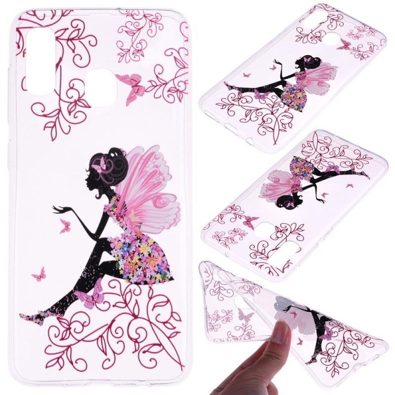 Cover Hoesje Samsung Galaxy A40 Telefoonhoesje Transparante Bloemenfee