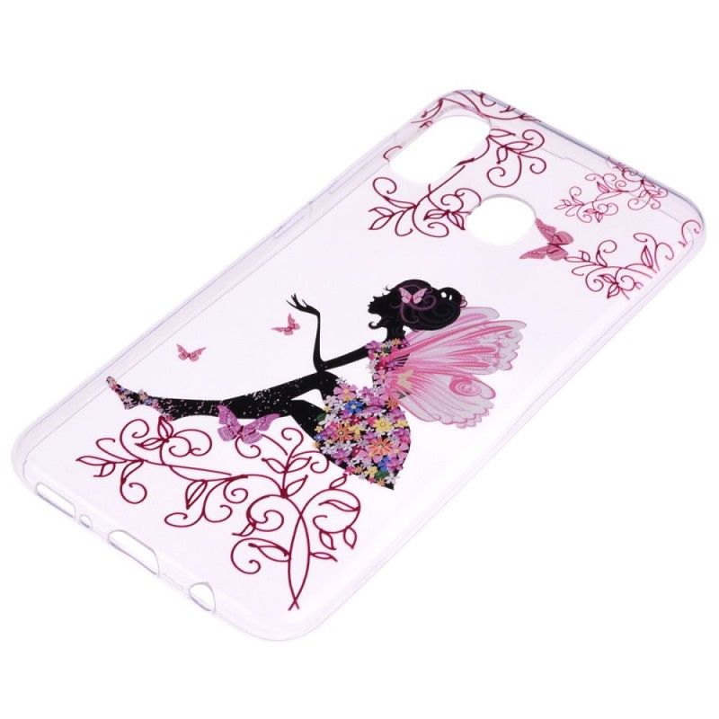 Cover Hoesje Samsung Galaxy A40 Telefoonhoesje Transparante Bloemenfee