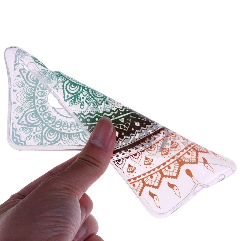 Cover Hoesje Samsung Galaxy A40 Telefoonhoesje Transparante Kleurrijke Mandala