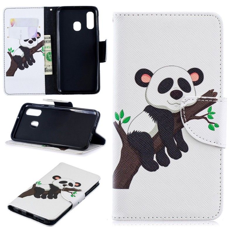 Flip Case Leren Samsung Galaxy A40 Luie Panda