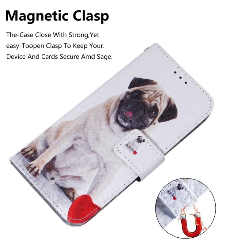 Flip Case Leren Samsung Galaxy A40 Mopshond