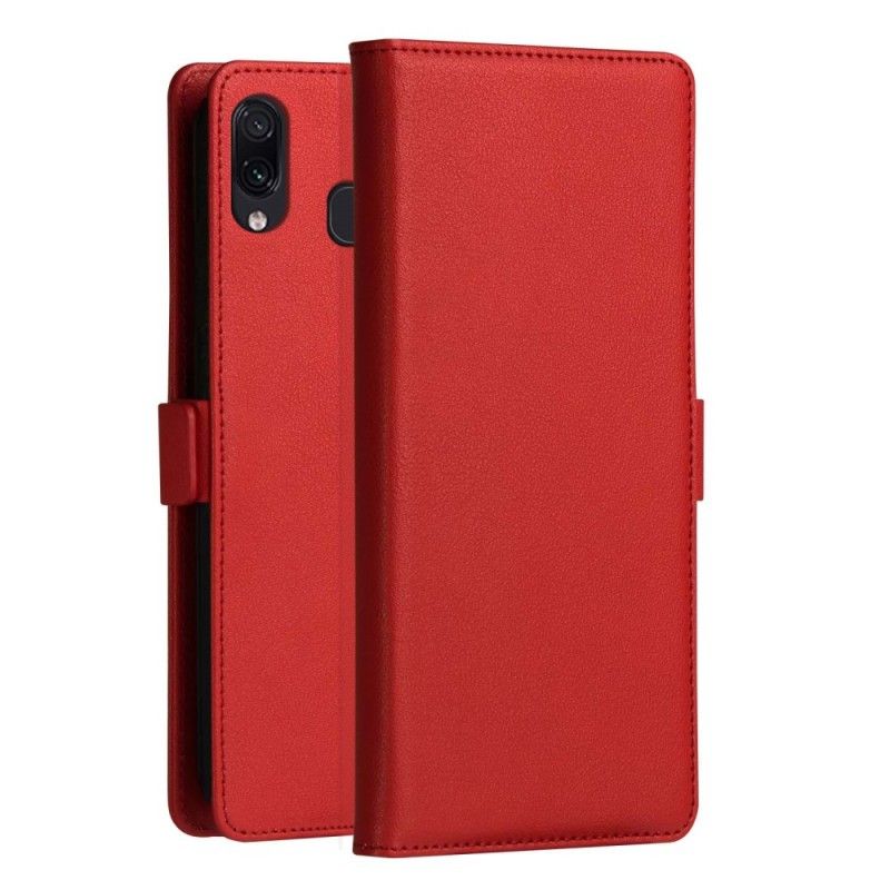 Flip Case Leren Samsung Galaxy A40 Rood Dzgogo Milo-Serie