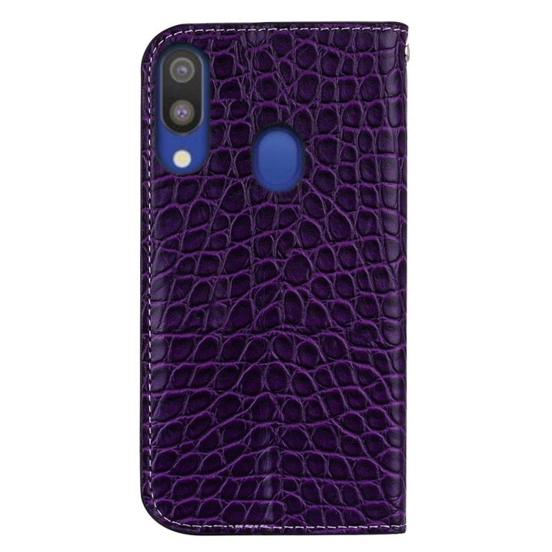 Folio-hoesje Samsung Galaxy A40 Zwart Telefoonhoesje Krokodillenleer-Effect En Pailletten