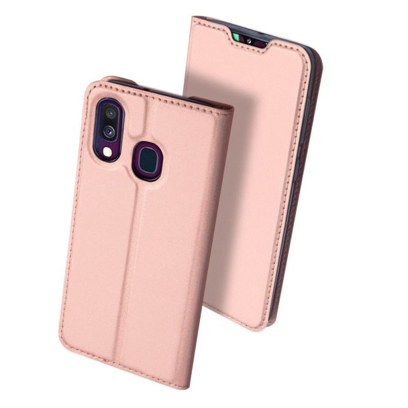 Folio-hoesje voor Samsung Galaxy A40 Donkerblauw Zwart Pro Dux Ducis Huid