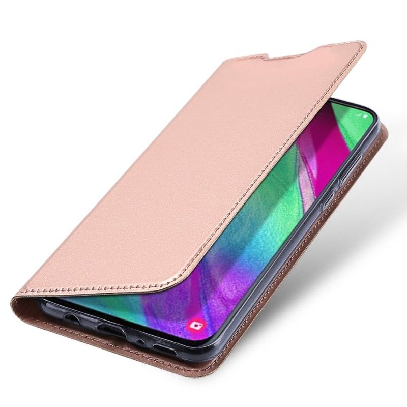 Folio-hoesje voor Samsung Galaxy A40 Donkerblauw Zwart Pro Dux Ducis Huid