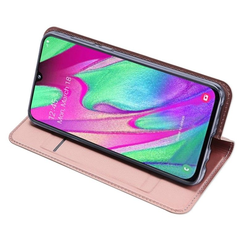 Folio-hoesje voor Samsung Galaxy A40 Donkerblauw Zwart Pro Dux Ducis Huid