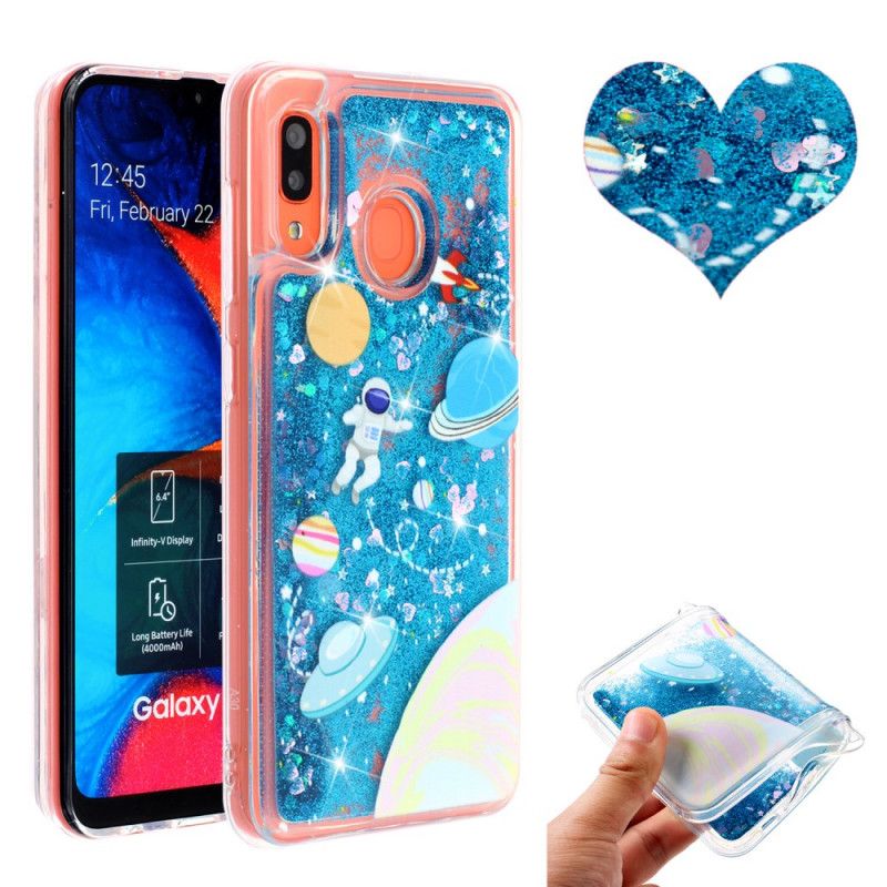 Hoesje Samsung Galaxy A40 Glitter Astronaut