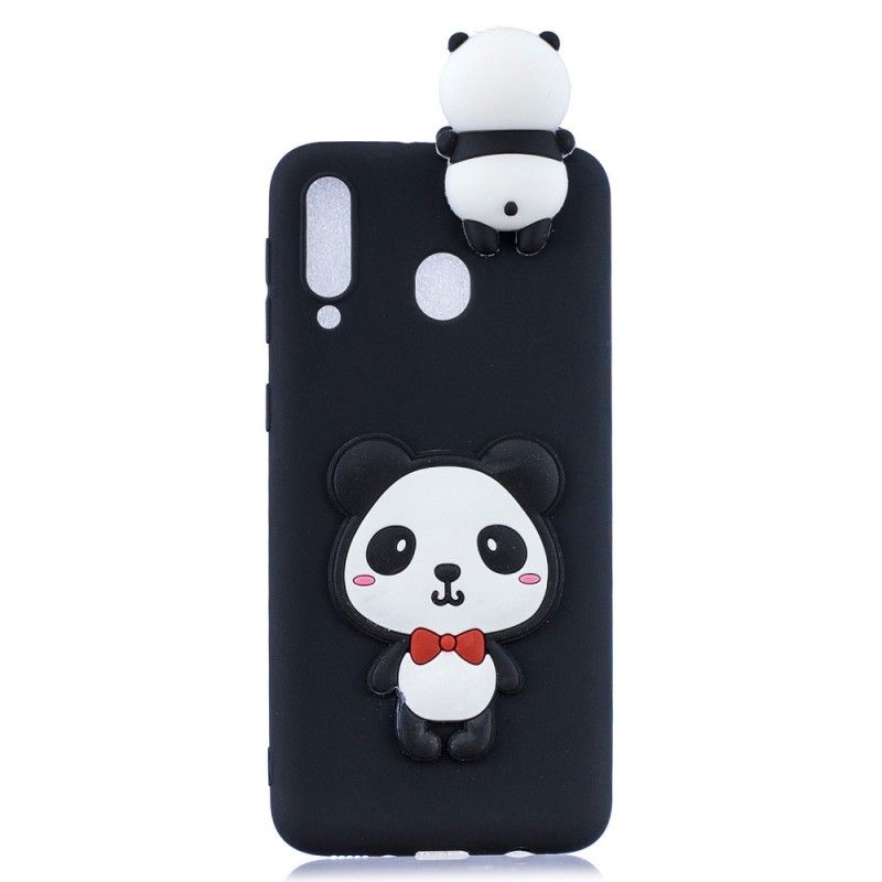 Hoesje Samsung Galaxy A40 Lichtblauw Rood 3D Waarom Geen Panda