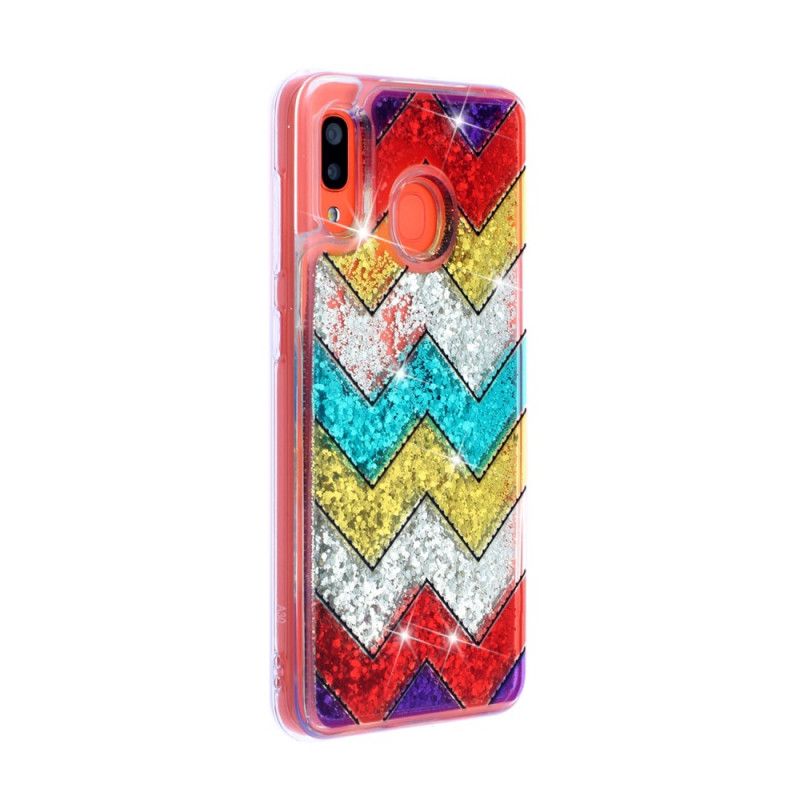 Hoesje Samsung Galaxy A40 Zigzag Pailletten