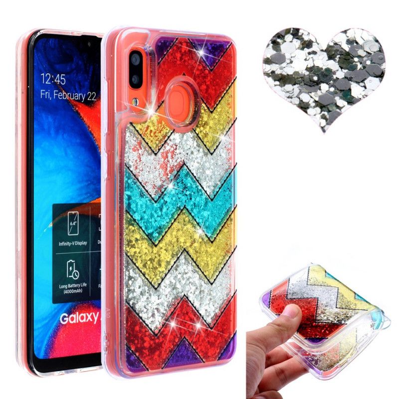 Hoesje Samsung Galaxy A40 Zigzag Pailletten