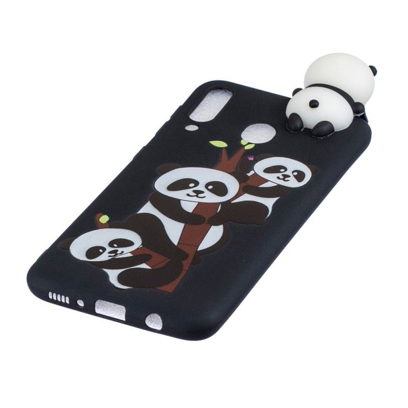 Hoesje voor Samsung Galaxy A40 3D Panda'S Op Bamboe