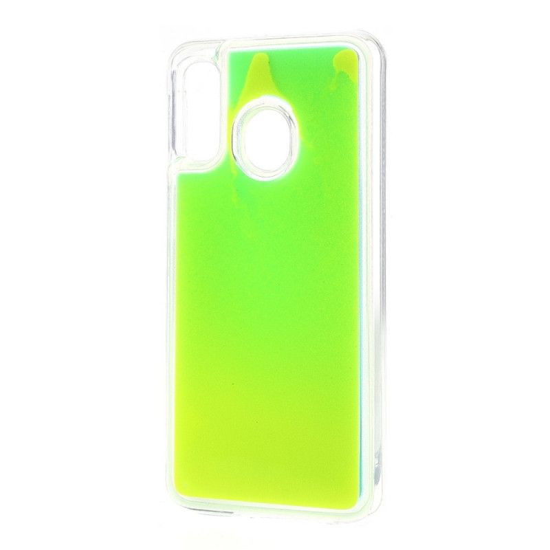 Hoesje voor Samsung Galaxy A40 Appelgroen Paars Fluorescerend