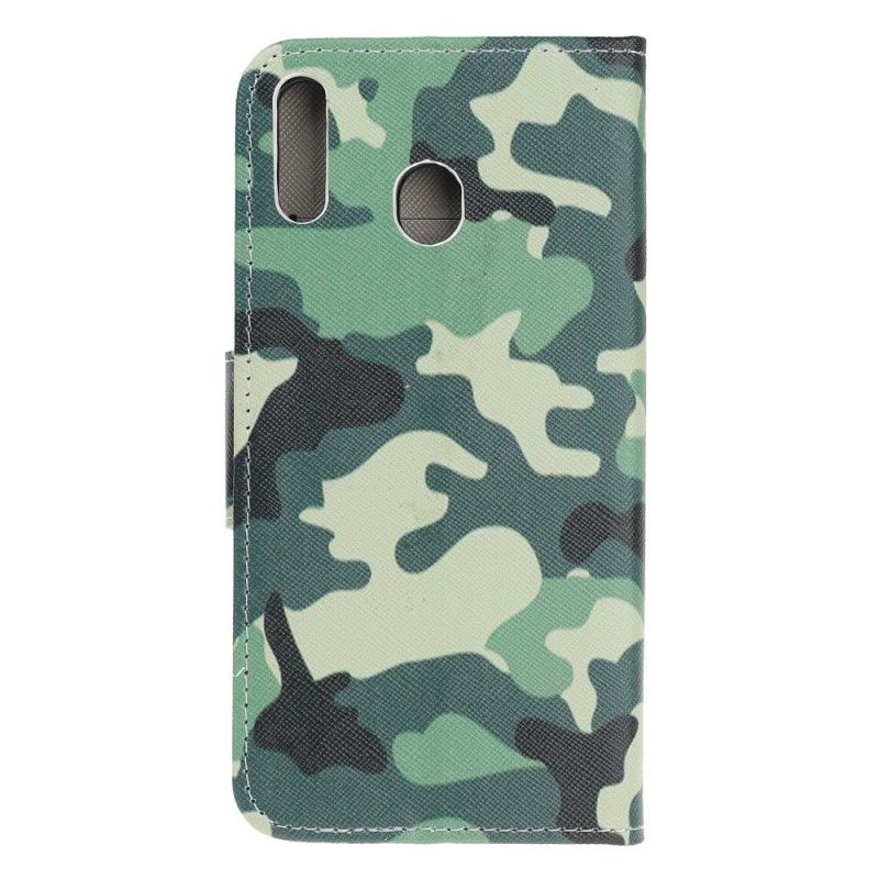 Leren Hoesje Samsung Galaxy A40 Telefoonhoesje Militaire Camouflage