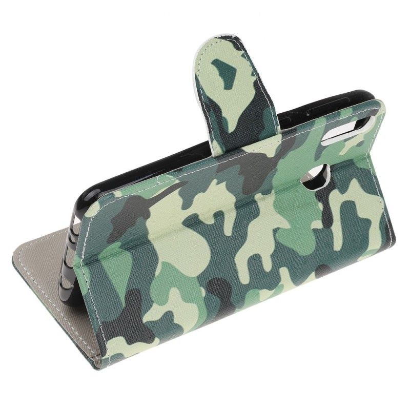 Leren Hoesje Samsung Galaxy A40 Telefoonhoesje Militaire Camouflage