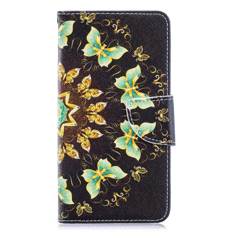 Leren Hoesje Samsung Galaxy A40 Vlinder Mandala