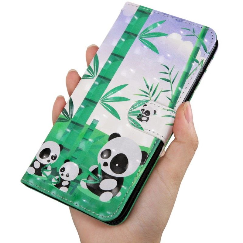 Leren Hoesje voor Samsung Galaxy A40 Pandafamilie