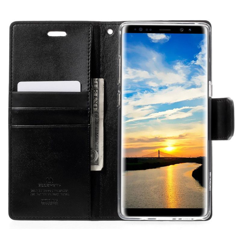 Bescherming Hoesje Samsung Galaxy Note 8 Cyaan Sonate Van Kunstleer Van Kwikgans