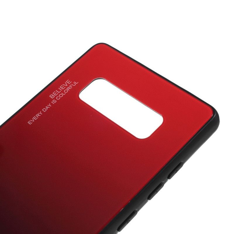 Hoesje voor Samsung Galaxy Note 8 Donkerblauw Rood Wees Jezelf Gehard Glas