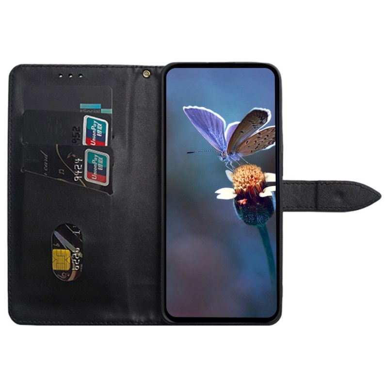 Flip Case Leren Oppo Reno 11 5g Idewei-klinknagels