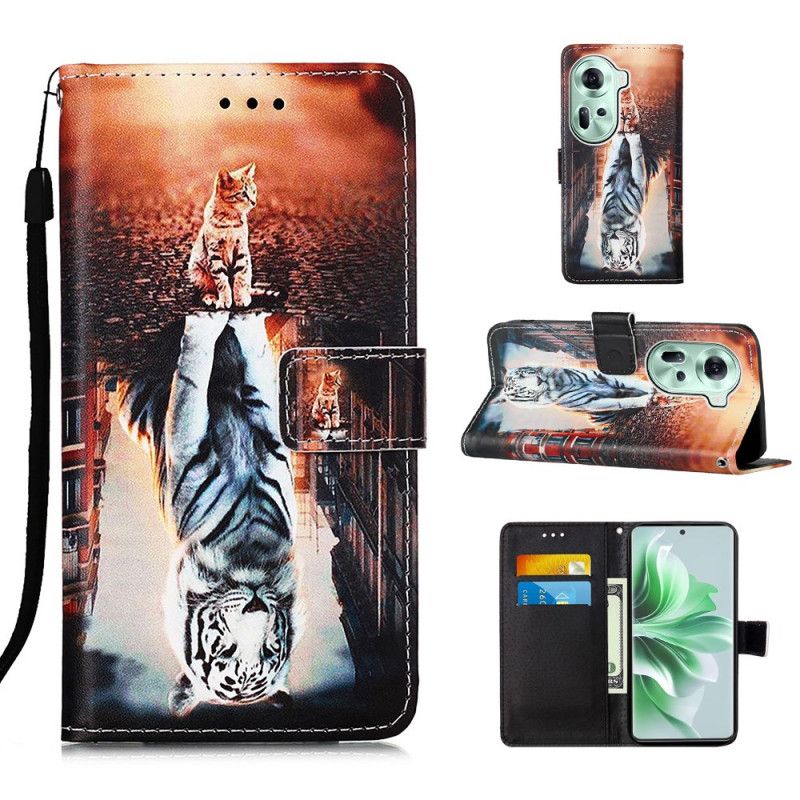 Flip Case Leren Oppo Reno 11 5g Kittendroom