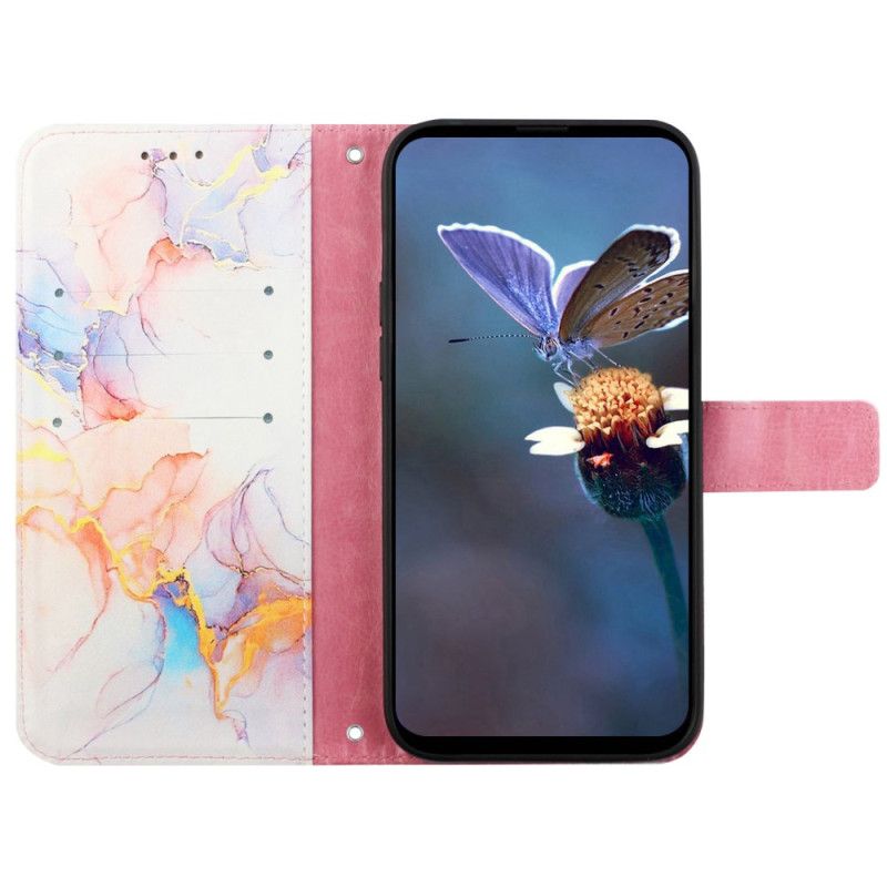 Folio-hoesje Oppo Reno 11 5g Telefoonhoesje Marmeren Schouderband