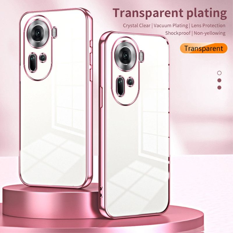 Hoesje Voor Oppo Reno 11 5g Transparante Metalen Randen