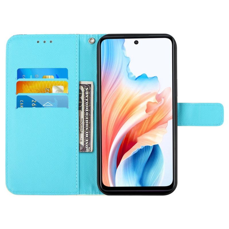 Leren Hoesje Oppo Reno 11 5g Grijze Uil Bescherming Hoesje