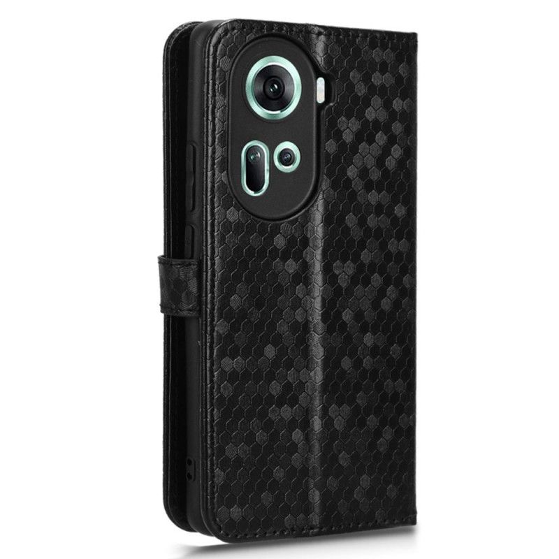 Leren Hoesje Voor Oppo Reno 11 5g Glanzende Stippen Met Bandje