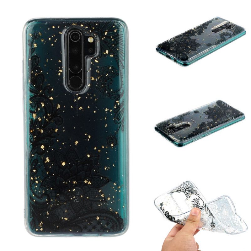 Case Hoesje Xiaomi Redmi Note 8 Pro Telefoonhoesje Bloemen Van Kant En Lovertjes