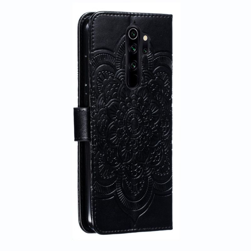 Cover Folio-hoesje Xiaomi Redmi Note 8 Pro Grijs Zwart Telefoonhoesje Hele Mandala