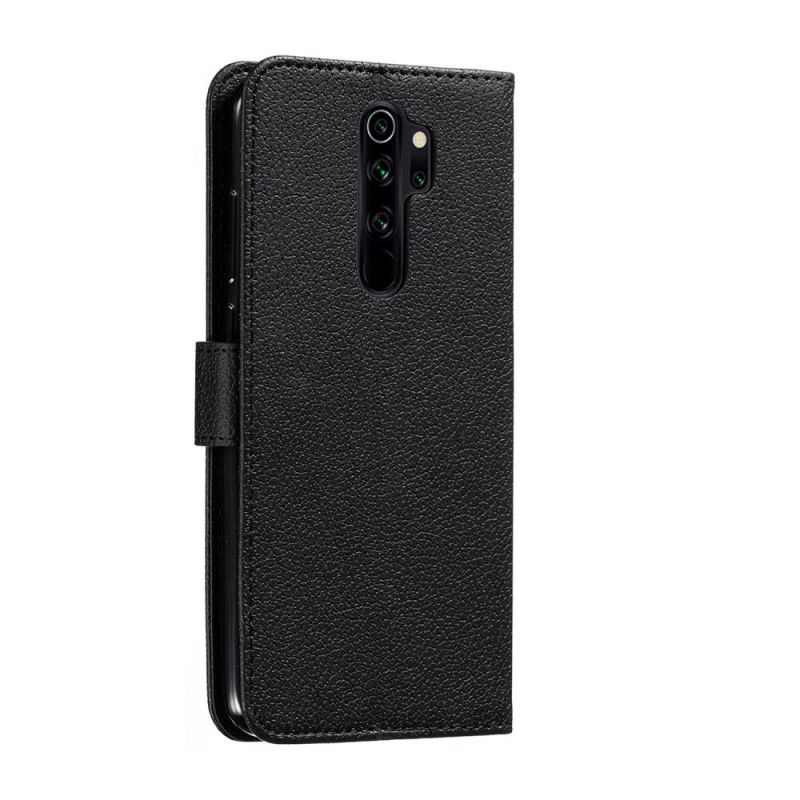 Cover Folio-hoesje Xiaomi Redmi Note 8 Pro Grijs Zwart Telefoonhoesje Leef Je Droom Imitatieleer