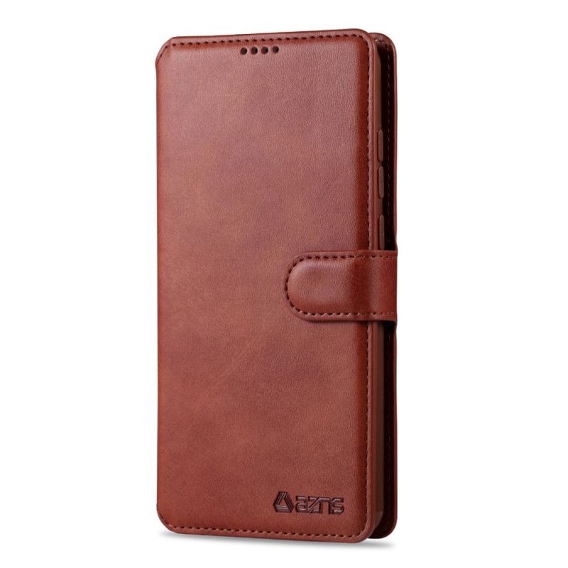 Cover Folio-hoesje Xiaomi Redmi Note 8 Pro Grijs Zwart Telefoonhoesje Leereffect Azns