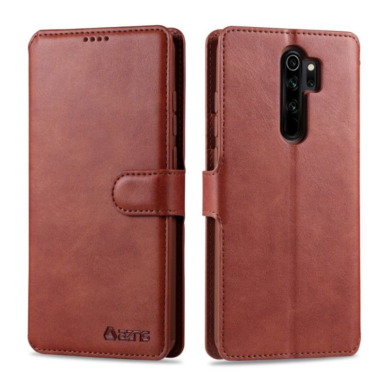 Cover Folio-hoesje Xiaomi Redmi Note 8 Pro Grijs Zwart Telefoonhoesje Leereffect Azns